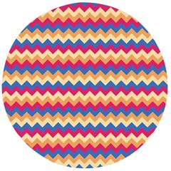 Zigzag-pattern-seamless-zig-zag-background-color Wooden Bottle Opener (round) by uniart180623