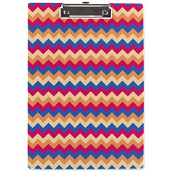 Zigzag-pattern-seamless-zig-zag-background-color A4 Acrylic Clipboard by uniart180623