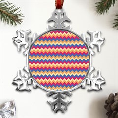 Zigzag-pattern-seamless-zig-zag-background-color Metal Small Snowflake Ornament