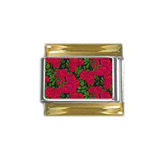 Seamless-pattern-with-colorful-bush-roses Gold Trim Italian Charm (9mm) by uniart180623