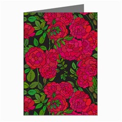 Seamless-pattern-with-colorful-bush-roses Greeting Cards (pkg Of 8) by uniart180623