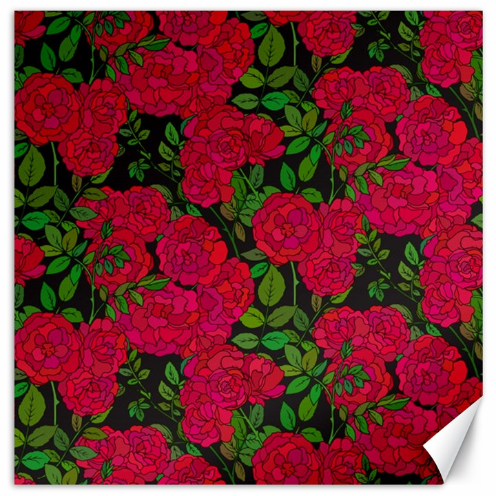 Seamless-pattern-with-colorful-bush-roses Canvas 16  x 16 