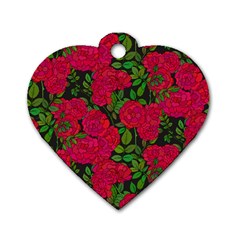 Seamless-pattern-with-colorful-bush-roses Dog Tag Heart (two Sides) by uniart180623