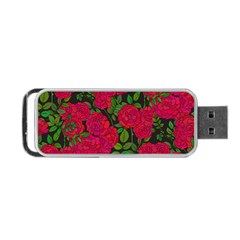 Seamless-pattern-with-colorful-bush-roses Portable Usb Flash (two Sides) by uniart180623