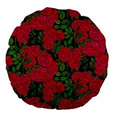 Seamless-pattern-with-colorful-bush-roses Large 18  Premium Flano Round Cushions