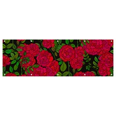 Seamless-pattern-with-colorful-bush-roses Banner And Sign 12  X 4 