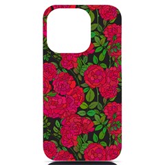 Seamless-pattern-with-colorful-bush-roses Iphone 14 Pro Black Uv Print Case