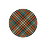 Tartan-scotland-seamless-plaid-pattern-vector-retro-background-fabric-vintage-check-color-square-geo Rubber Coaster (Round) Front