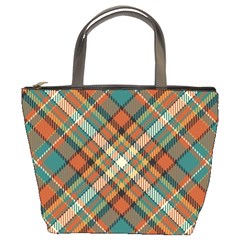 Tartan-scotland-seamless-plaid-pattern-vector-retro-background-fabric-vintage-check-color-square-geo Bucket Bag by uniart180623