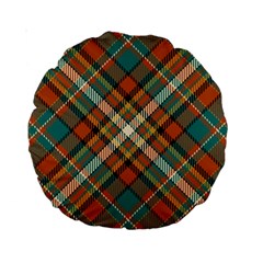 Tartan-scotland-seamless-plaid-pattern-vector-retro-background-fabric-vintage-check-color-square-geo Standard 15  Premium Round Cushions