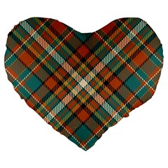 Tartan-scotland-seamless-plaid-pattern-vector-retro-background-fabric-vintage-check-color-square-geo Large 19  Premium Heart Shape Cushions by uniart180623