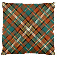 Tartan-scotland-seamless-plaid-pattern-vector-retro-background-fabric-vintage-check-color-square-geo Large Premium Plush Fleece Cushion Case (one Side) by uniart180623