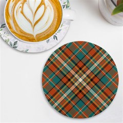 Tartan-scotland-seamless-plaid-pattern-vector-retro-background-fabric-vintage-check-color-square-geo Uv Print Round Tile Coaster by uniart180623