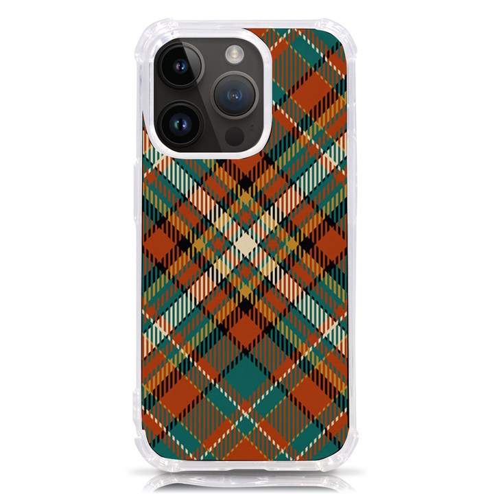 Tartan-scotland-seamless-plaid-pattern-vector-retro-background-fabric-vintage-check-color-square-geo iPhone 14 Pro TPU UV Print Case