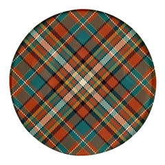 Tartan-scotland-seamless-plaid-pattern-vector-retro-background-fabric-vintage-check-color-square-geo Round Glass Fridge Magnet (4 Pack)