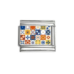 Mexican-talavera-pattern-ceramic-tiles-with-flower-leaves-bird-ornaments-traditional-majolica-style- Italian Charm (9mm) by uniart180623