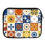 Mexican-talavera-pattern-ceramic-tiles-with-flower-leaves-bird-ornaments-traditional-majolica-style- Apple iPad 2/3/4 Zipper Cases Front