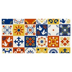 Mexican-talavera-pattern-ceramic-tiles-with-flower-leaves-bird-ornaments-traditional-majolica-style- Banner And Sign 4  X 2  by uniart180623