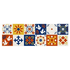 Mexican-talavera-pattern-ceramic-tiles-with-flower-leaves-bird-ornaments-traditional-majolica-style- Banner And Sign 6  X 2  by uniart180623