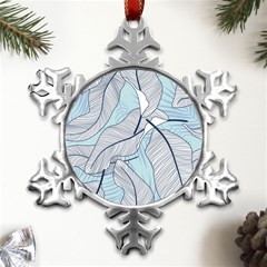 Tropical Flower Seamless Pattern Metal Small Snowflake Ornament