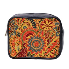 Bright-seamless-pattern-with-paisley-mehndi-elements-hand-drawn-wallpaper-with-floral-traditional Mini Toiletries Bag (two Sides) by uniart180623