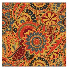 Bright-seamless-pattern-with-paisley-mehndi-elements-hand-drawn-wallpaper-with-floral-traditional Square Satin Scarf (36  X 36 ) by uniart180623