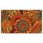 Bright-seamless-pattern-with-paisley-mehndi-elements-hand-drawn-wallpaper-with-floral-traditional Banner and Sign 7  x 4  Front