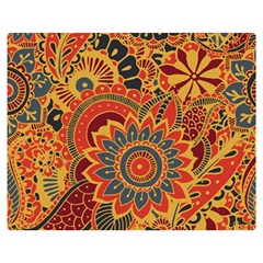 Bright-seamless-pattern-with-paisley-mehndi-elements-hand-drawn-wallpaper-with-floral-traditional Premium Plush Fleece Blanket (medium)