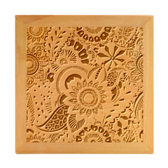 Bright-seamless-pattern-with-paisley-mehndi-elements-hand-drawn-wallpaper-with-floral-traditional Wood Photo Frame Cube by uniart180623