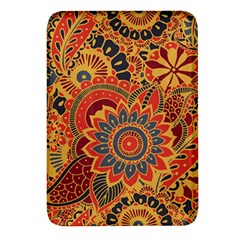 Bright-seamless-pattern-with-paisley-mehndi-elements-hand-drawn-wallpaper-with-floral-traditional Rectangular Glass Fridge Magnet (4 Pack)