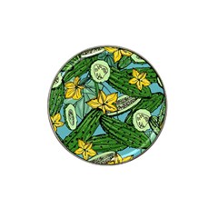 Seamless-pattern-with-cucumber-slice-flower-colorful-hand-drawn-background-with-vegetables-wallpaper Hat Clip Ball Marker (4 Pack) by uniart180623