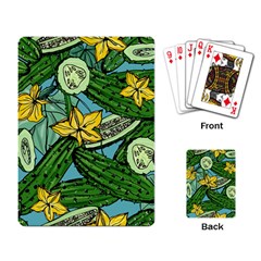 Seamless-pattern-with-cucumber-slice-flower-colorful-hand-drawn-background-with-vegetables-wallpaper Playing Cards Single Design (rectangle)