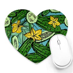 Seamless-pattern-with-cucumber-slice-flower-colorful-hand-drawn-background-with-vegetables-wallpaper Heart Mousepad by uniart180623