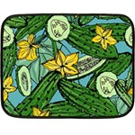 Seamless-pattern-with-cucumber-slice-flower-colorful-hand-drawn-background-with-vegetables-wallpaper Fleece Blanket (Mini) 35 x27  Blanket