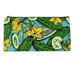 Seamless-pattern-with-cucumber-slice-flower-colorful-hand-drawn-background-with-vegetables-wallpaper Pencil Case Front