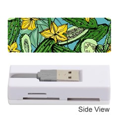 Seamless-pattern-with-cucumber-slice-flower-colorful-hand-drawn-background-with-vegetables-wallpaper Memory Card Reader (stick) by uniart180623