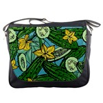 Seamless-pattern-with-cucumber-slice-flower-colorful-hand-drawn-background-with-vegetables-wallpaper Messenger Bag Front