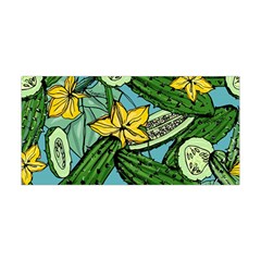 Seamless-pattern-with-cucumber-slice-flower-colorful-hand-drawn-background-with-vegetables-wallpaper Yoga Headband by uniart180623