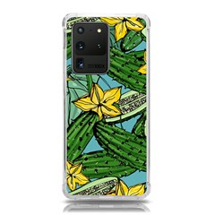 Seamless-pattern-with-cucumber-slice-flower-colorful-hand-drawn-background-with-vegetables-wallpaper Samsung Galaxy S20 Ultra 6 9 Inch Tpu Uv Case by uniart180623