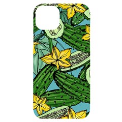 Seamless-pattern-with-cucumber-slice-flower-colorful-hand-drawn-background-with-vegetables-wallpaper Iphone 14 Plus Black Uv Print Case