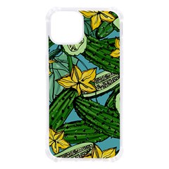 Seamless-pattern-with-cucumber-slice-flower-colorful-hand-drawn-background-with-vegetables-wallpaper Iphone 13 Tpu Uv Print Case by uniart180623