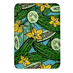 Seamless-pattern-with-cucumber-slice-flower-colorful-hand-drawn-background-with-vegetables-wallpaper Rectangular Glass Fridge Magnet (4 Pack) by uniart180623