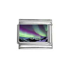 Aurora Stars Sky Mountains Snow Aurora Borealis Italian Charm (9mm) by uniart180623