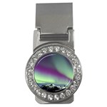 Aurora Stars Sky Mountains Snow Aurora Borealis Money Clips (CZ)  Front