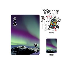 Aurora Stars Sky Mountains Snow Aurora Borealis Playing Cards 54 Designs (mini) by uniart180623