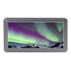 Aurora Stars Sky Mountains Snow Aurora Borealis Memory Card Reader (mini) by uniart180623