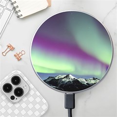 Aurora Stars Sky Mountains Snow Aurora Borealis Wireless Fast Charger(white) by uniart180623