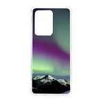 Aurora Stars Sky Mountains Snow Aurora Borealis Samsung Galaxy S20 Ultra 6.9 Inch TPU UV Case Front