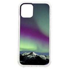 Aurora Stars Sky Mountains Snow Aurora Borealis Iphone 12 Mini Tpu Uv Print Case	 by uniart180623