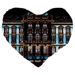 Catherine-s-palace-st-petersburg Large 19  Premium Flano Heart Shape Cushions by uniart180623